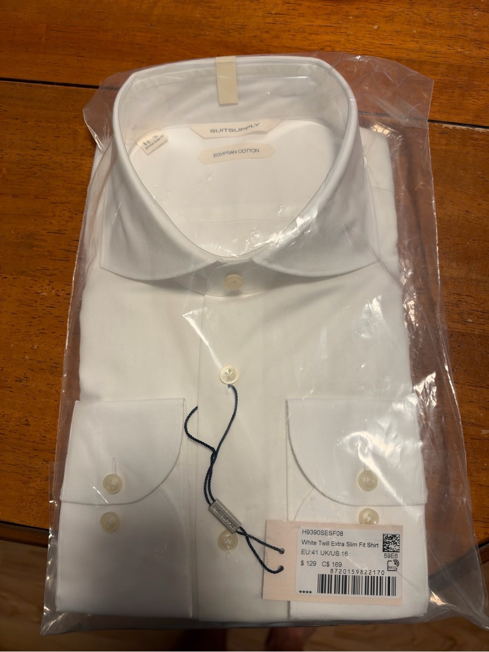 Suitsupply White Egyptian Cotton Dress Shirt